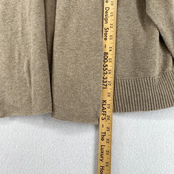 EILEEN FISHER Cardigan PS Organic Cotton Crop Shawl Open Front 3/4 Sleeve Brown - Picture 8 of 9